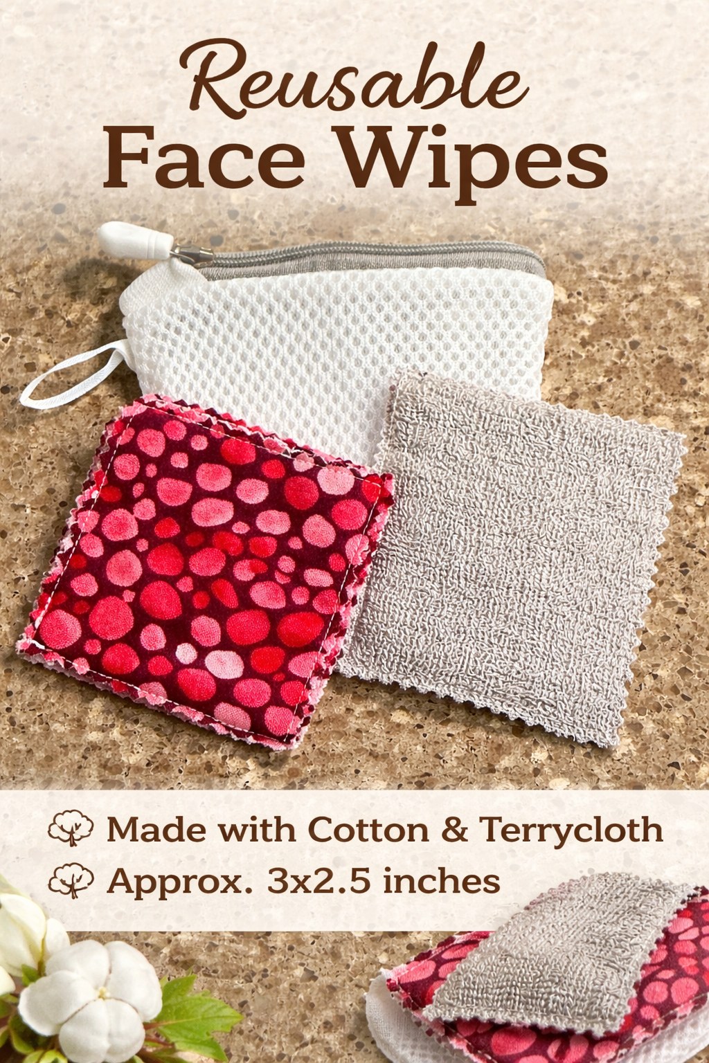 Reusable Eco-friendly face wipes